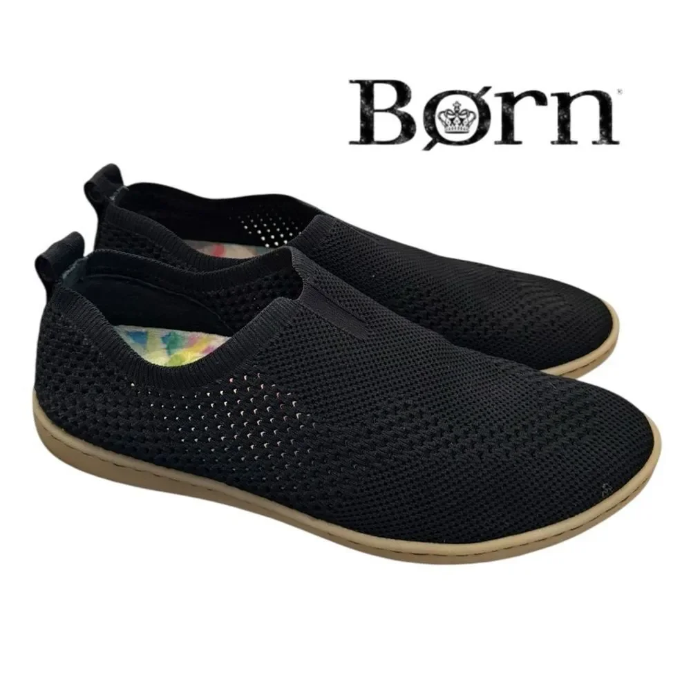 Born Women's Black Knit Slip-On Shoes Sneakers 6.5